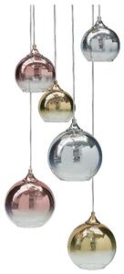 BELIANI Lampada a sospensione semitrasparente ottone rame argento vetro paralume ferro 6 luci design moderno accessori soggiorno