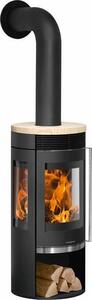 Stufa a legna Oranier Rota Tre 2.0, indipendente dall'aria ambiente, pietra arenaria 5,5 kW