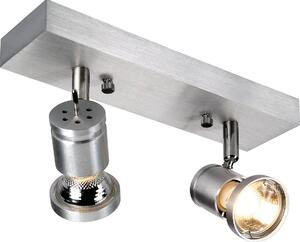 SOUVEREEN II QPAR51 CW faretto da soffitto in alluminio spazzolato argento GU10 orientabile e girevole