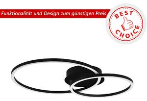 BEST CHOICE plafoniera MOTTAFOLLONE alluminio nero LED 15W 3000-6500K L:41,5cm L:29cm H:6,5cm dimmerabile