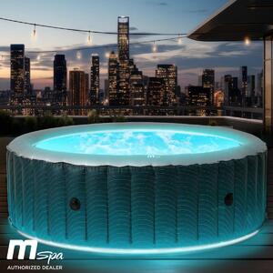 Idromassaggio gonfiabile BRAST MSpa Starry con illuminazione a LED per 6 persone Ø204x70cm Piscina per esterni 138 getti massaggianti Timer a risparmio energetico Riscaldamento Bolla Benessere Massaggio