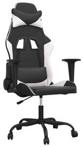 Sedia da Gaming Nero e Bianco in Pelle finta