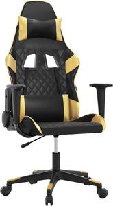 Sedia da Gaming Nera e Oro in Pelle finta