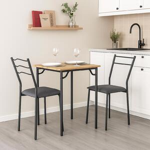 Set da pranzo Thora, 3 pezzi, piano del tavolo in legno effetto "Artisaneiche"