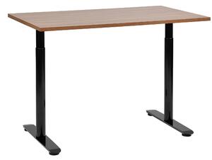 BELIANI Scrivania regolabile in altezza piano in legno scuro struttura in acciaio nero 120 x 72 cm regolazione manuale in altezza ufficio moderno