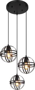 Globo Lighting lampada a sospensione in metallo nero opaco, 3x E27