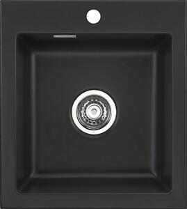 Lavello KeraDomo MERA 46, colore nero, con apertura manuale