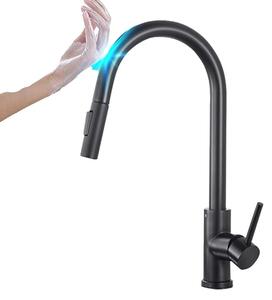 Rubinetto da cucina, materiale acciaio inox, tecnologia touch control, blu