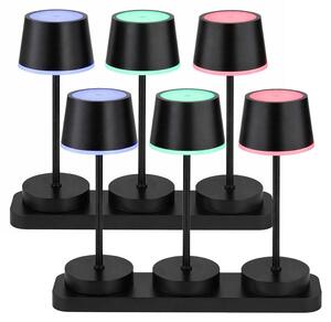 Set da 6 lampade da tavolo a LED RGB, batteria ricaricabile, telecomando, IP54, H 20 cm