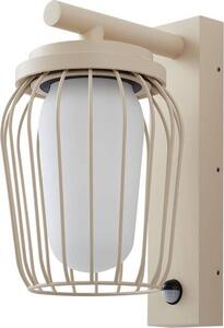 Lucande applique da esterno Chandan, 30 cm, beige, sensore, IP44