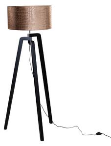 Lampada da terra nera con paralume in velluto effetto coccodrillo 50 cm - Puros