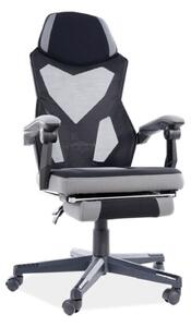 Sedia da ufficio TEDA con poggiapiedi estraibile - nero / grigio