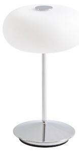 Lampada da tavolo a LED ricaricabile Lucande Anoria, cromata/bianca, vetro IP44 USB