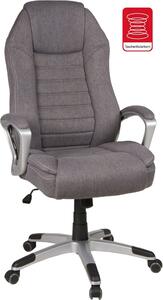 Sedia direzionale Dirk in tessuto grigio scuro sedia da ufficio con nucleo a molle sedia da ufficio a dondolo