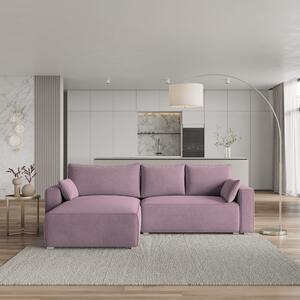 Divano angolare Masseno FORIL con funzione letto a L, divano con box letto, divano da salotto, divano, divano, divano letto, set di divani - viola, MONOLITH 62