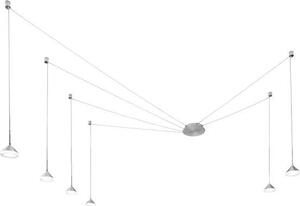 Lampada a Sospensione LED Isabella 48W 3000K Dimmerabile Ø350 cm Alluminio satinato - Dimmer Smart luce integrato