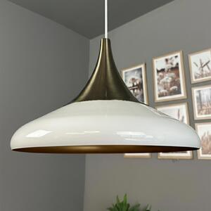 Lampada a sospensione bamyum Paladin in metallo bianco Ø35 cm, paralume per soggiorno in stile industriale vintage, lampada a sospensione per tavolo da pranzo, lampada a sospensione per cucina