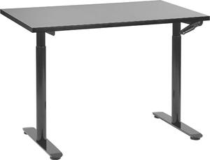 BELIANI Scrivania regolabile in altezza piano nero struttura in acciaio nero 120 x 72 cm regolazione manuale in altezza ufficio moderno