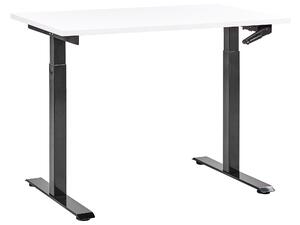 BELIANI Scrivania regolabile in altezza piano bianco struttura in acciaio nero 120 x 72 cm regolazione manuale in altezza ufficio moderno