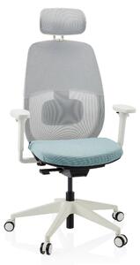 Hjh OFFICE Sedia professionale per ufficio Skandis Pro Sedia ergonomica da scrivania con braccioli (regolabile in altezza) Tessuto / Mesh Mint Sedia girevole per ufficio, casa