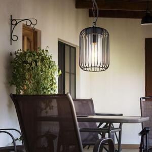 Lampada a sospensione a LED, luce per esterni, acciaio inox nero, H 75,5 cm