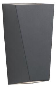 Lampada da parete per esterni in vetro acciaio inox GU10 IP44 Up Down H: 22 cm nero 2 luci moderna lampada da parete per esterni