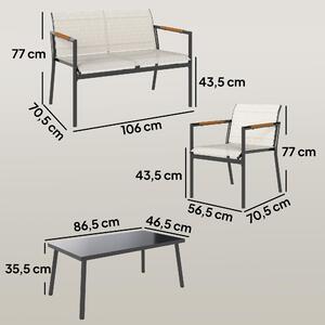 Set di mobili da giardino Outsunny, salottino per 4 persone, salotto da giardino traspirante