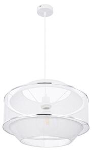Lampada a sospensione a LED, colore argento, design a griglia, paralume in fili di metallo, diametro 45 cm