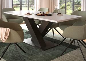 Tavolo da pranzo "Home-X" in bianco e grigio Tavolo da cucina allungabile 150 - 190 cm