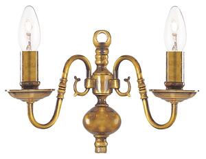 Applique Classica Fiammingo Ottone 2 Luci E14