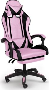 Poltrona direzionale, sedia da ufficio, sedia da gaming, sedia da ufficio sportiva, colore: rosa/nero