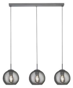 Lampadario Contemporaneo Balls Acciaio Cromo Fumè 3 Luci E14