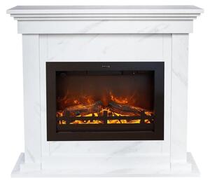 Camino elettrico da incasso - Potenza riscaldante: 1500 Watt - Aspetto marmo - Design moderno - Camino decorativo