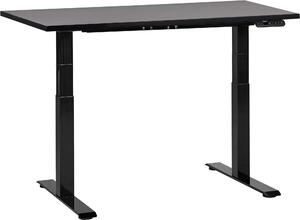 BELIANI Scrivania regolabile in altezza piano nero struttura in acciaio nero 120 x 72 cm regolazione elettrica in altezza ufficio moderno