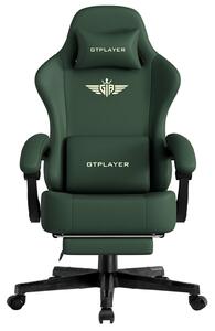 GTPLAYER sedia da gioco Poltrona da gioco ergonomica Sedia da scrivania Sedia da ufficio con cuscino di seduta in Pelle finta e piuma, braccioli di collegamento, con poggiapiedi
