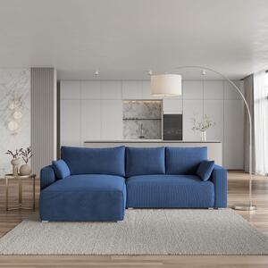 Divano angolare Masseno FORIL P con funzione letto a L, divano con box letto, divano da salotto, divano, divano, divano letto, set di divani - blu, POSO 05