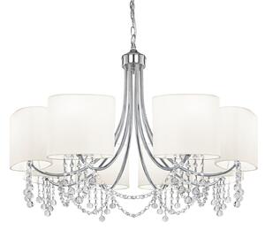 Lampadario Contemporaneo Nina Acciaio Cromo 8 Luci E14