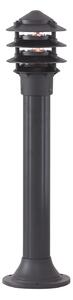 Paletto Esterno Contemporaneo Bollards Alluminio Nero Vetro 1 Luce E27 H73Cm