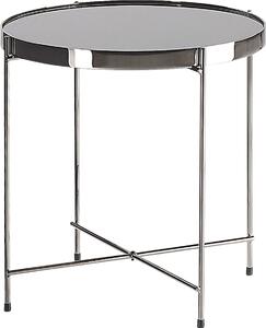 BELIANI Tavolino nero / argento in vetro metallo rotondo ø40 cm classico elegante multifunzionale soggiorno