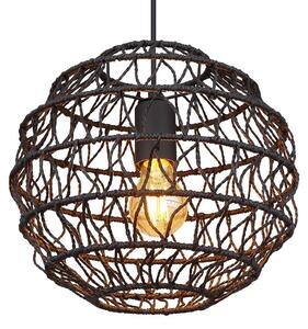Lampada a sospensione, metallo, nera, attacco E27, altezza 120 cm