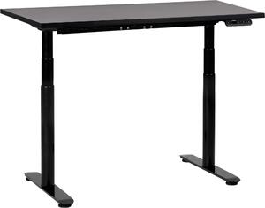 BELIANI Scrivania regolabile in altezza piano nero struttura in acciaio nero 120 x 72 cm regolazione elettrica in altezza ufficio moderno