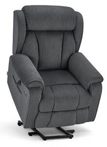 Poltrona reclinabile M MCombo a 4 motori, poltrona Zero Gravity a 165°, massaggio e riscaldamento 7558 (tessuto, grigio scuro)