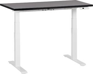 BELIANI Scrivania regolabile in altezza piano nero con struttura in acciaio 120 x 72 cm regolazione elettrica in altezza ufficio moderno