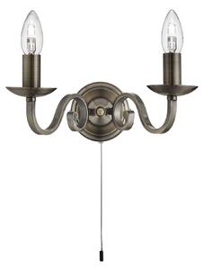 Applique Contemporanea Richmond Acciaio Ottone 2 Luci E14
