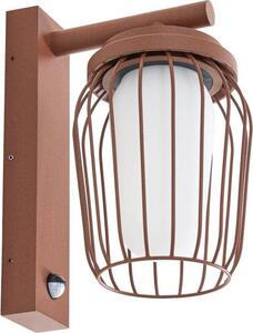 Lucande Lampada da parete per esterni Chandan, ruggine, sensore, IP44, E27