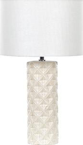 BELIANI Lampada da tavolo in Vetroceramica beige 49 cm motivo geometrico paralume in tessuto beige soggiorno camera da letto