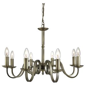 Lampadario Contemporaneo Richmond Acciaio Ottone 8 Luci E14