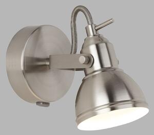 Applique Contemporanea Focus Spotlight Acciaio Argento Bianco 1 Luce Gu10