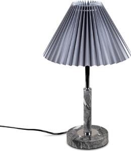 Lampada da tavolo grigia con paralume plissettato formano
