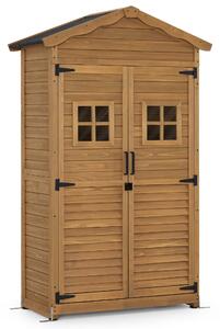 M MCombo Armadietto da giardino, casetta da giardino in legno resistente alle intemperie, armadietto per attrezzi da esterno, per esterni, giardino e terrazza, ripostiglio per attrezzi 1152 (colore naturale)